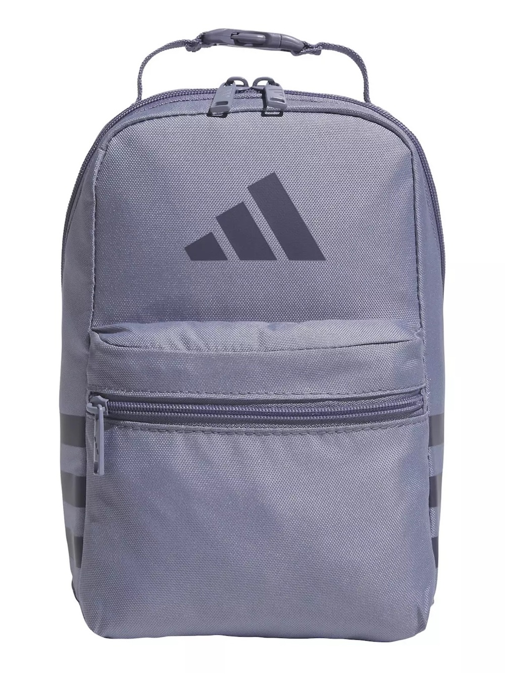 adidas Santiago 3 Insulated School Lunch Bag w/ Handle & Zipper Silver Purple